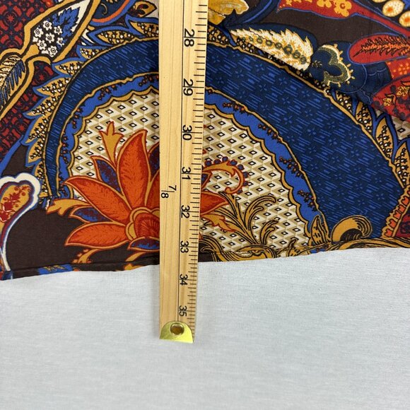 CHICO'S WOMEN'S PAISLEY PRINT ASYMMETRICAL LACE-UP TUNIC BLOUSE MULTICOLOR 1/M 8 - Picture 7 of 10